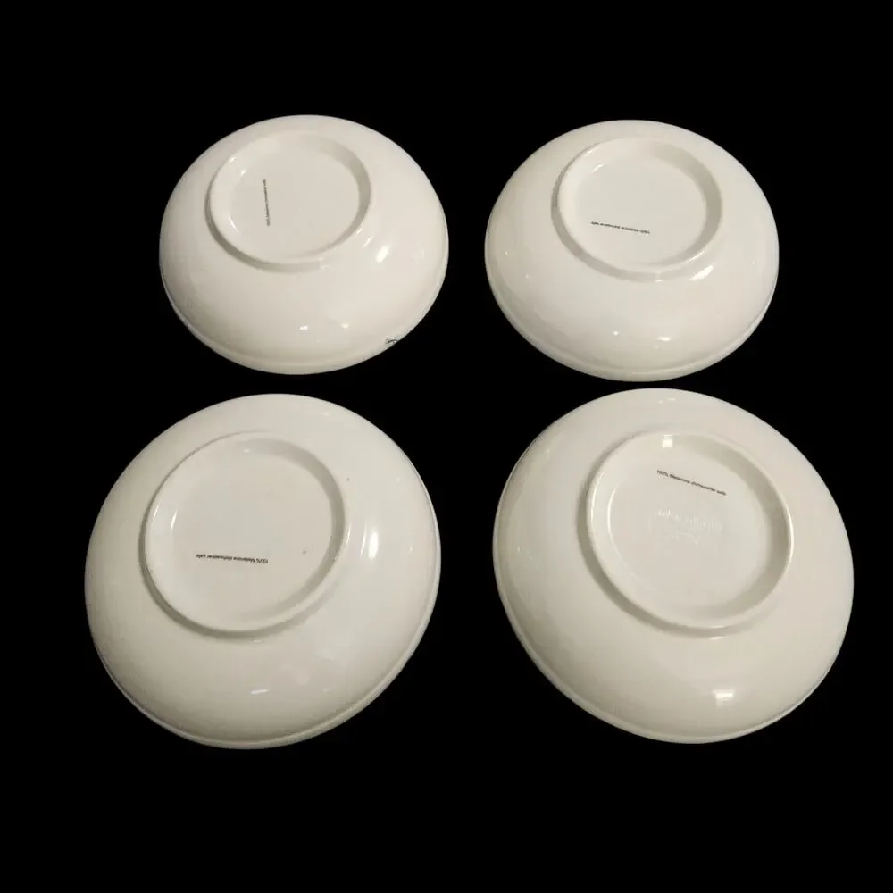 Set of 4 Tropical Pineapple Melamine Bowls Outdoor Collection Dishwasher Safe